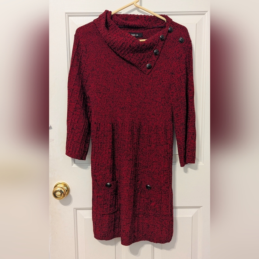 Style & Co - Dark Red Paris Shift Sweater Dress